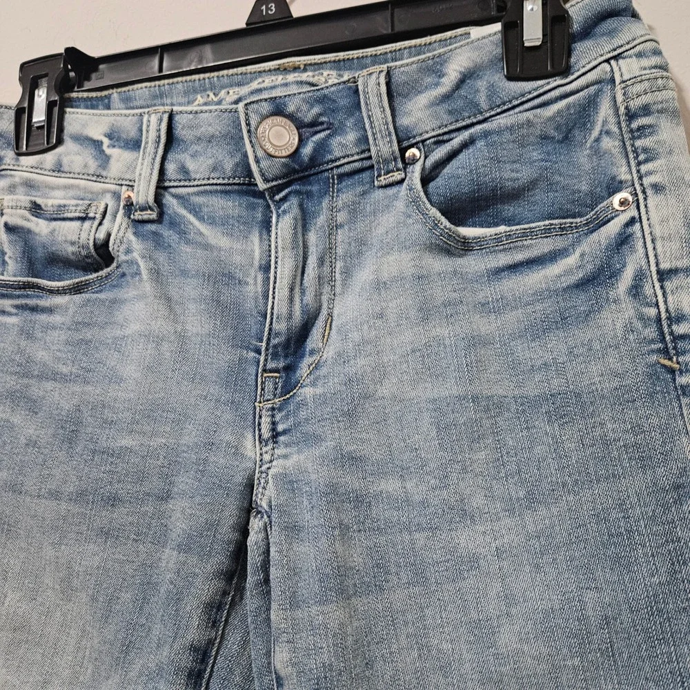 American Eagle Super Stretch Skinny Jeans Womens 0 Light Wash Acid Denim Regular